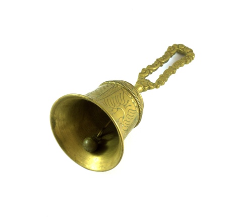 Bronze bell isolated on whiteの写真素材