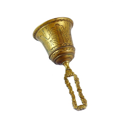 Bronze bell isolated on whiteの写真素材