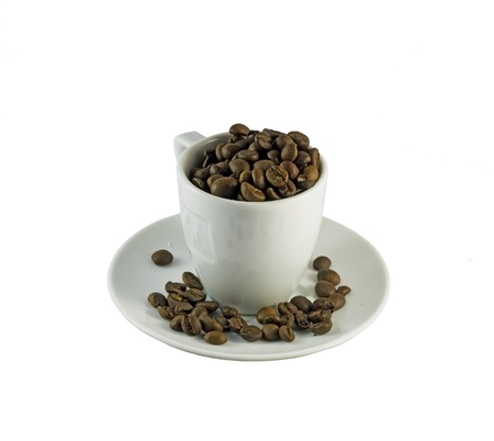 Cup full of coffee beansの写真素材