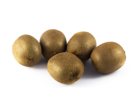 big ripe brown kiwi on white backgroundの写真素材