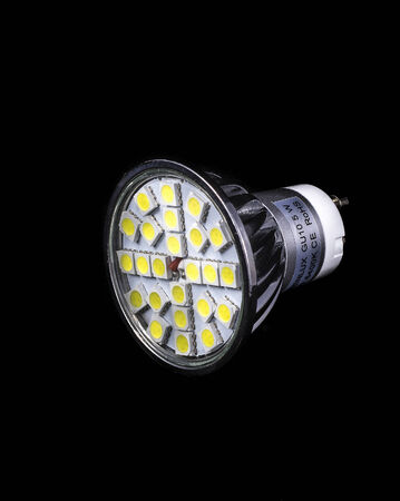 Cheap LED lights on the black backgroundの写真素材