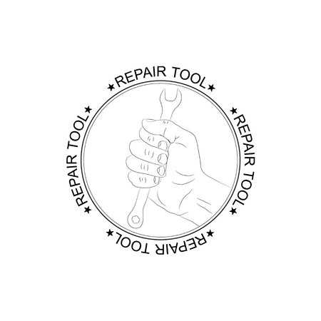 Painting tools. Painting operation with hands. Vector illustrationsのイラスト素材