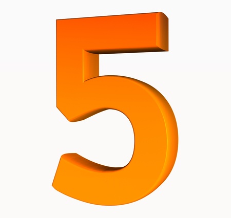 Number five isolated on a white background.