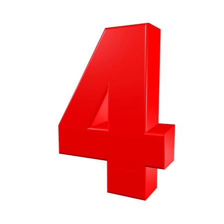 Number four on a white background