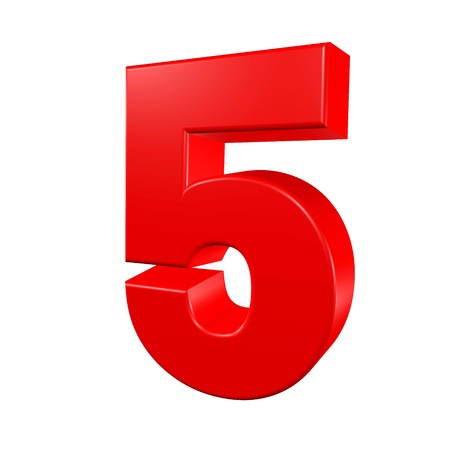 Number five on a white background