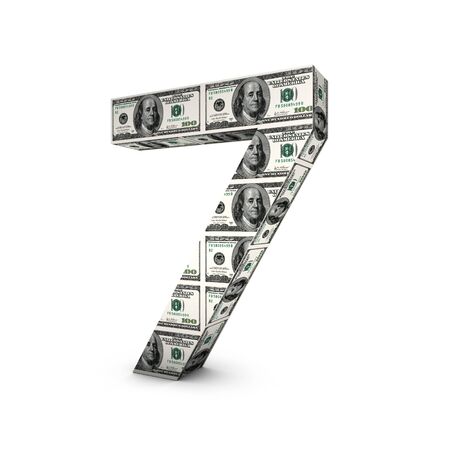Number seven textured 100 dollar banknoteの写真素材