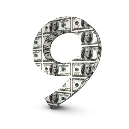 Number nine textured 100 dollar banknoteの写真素材
