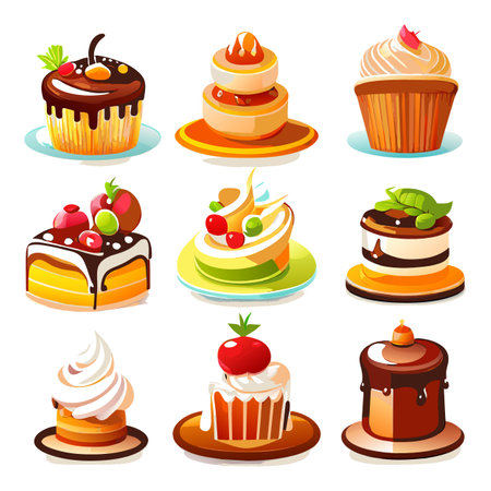 birthday cake setのイラスト素材