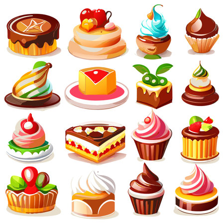 birthday cake setのイラスト素材