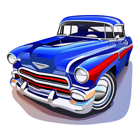 Blue car in cartoon styleのイラスト素材