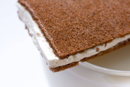 milky bar on the glass of milkの写真素材