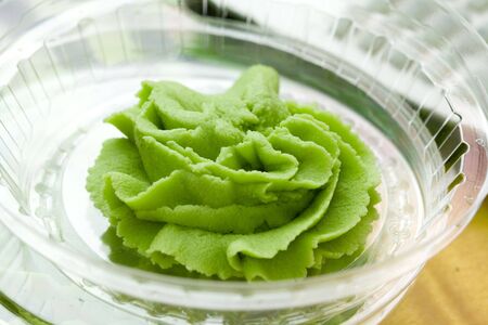 traditional japanese wasabi close-upの写真素材
