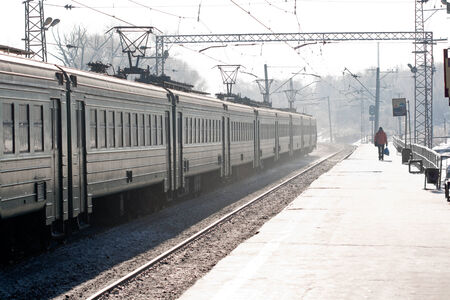 rail station in the snowのeditorial素材