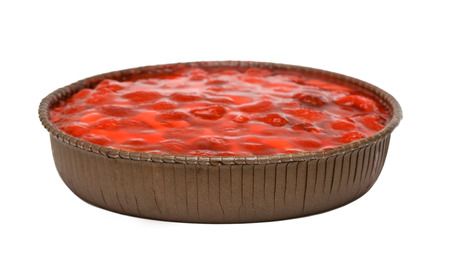 cake with raspberry isolated on whiteの写真素材