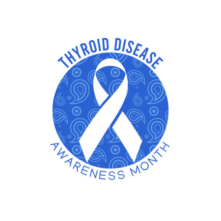 vector graphic of thyroid disease awareness month good for thyroid disease awareness month celebration. flat design. flyer design.flat illustration.のイラスト素材