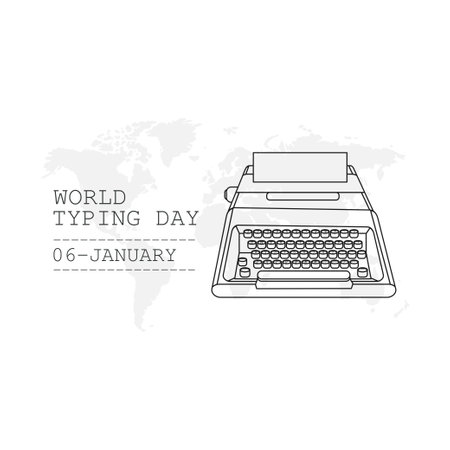 vector graphic of world typing day good for world typing day celebration. flat design. flyer design.flat illustration.のイラスト素材