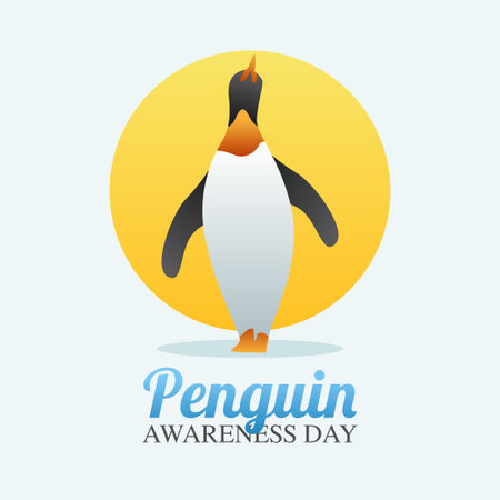 vector graphic of penguin day good for penguin day celebration. flat design. flyer design.flat illustration.のイラスト素材