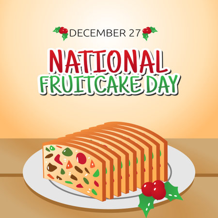 vector graphic of national fruitcake day good for national fruitcake day celebration. flat design. flyer design.flat illustration.のイラスト素材