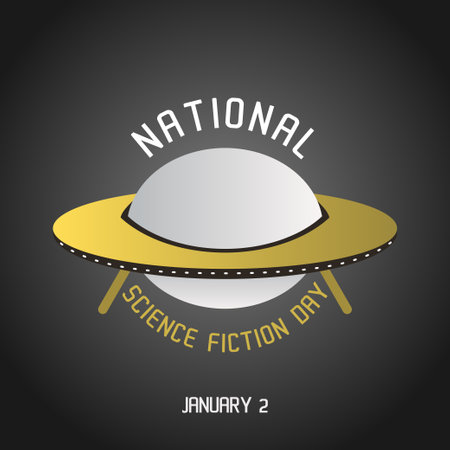 vector graphic of national science fiction day good for national science fiction day celebration. flat design. flyer design.flat illustration.のイラスト素材