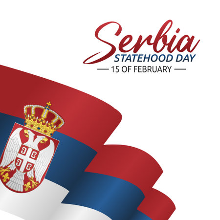 vector graphic of Serbia statehood day good for Serbia statehood day celebration. flat design. flyer design.flat illustration.のイラスト素材