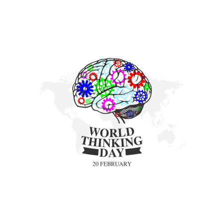 vector graphic of world thinking day good for world thinking day celebration. flat design. flyer design.flat illustration.のイラスト素材