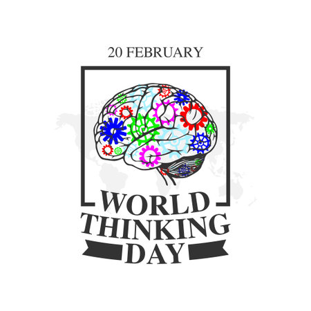 vector graphic of world thinking day good for world thinking day celebration. flat design. flyer design.flat illustration.のイラスト素材