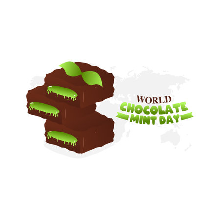 vector graphic of world chocolate mint day good for chocolate mint day celebration. flat design. flyer design.flat illustration.のイラスト素材