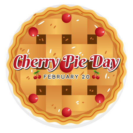 vector graphic of cherry pie day good for cherry pie day celebration. flat design. flyer design.flat illustration.のイラスト素材