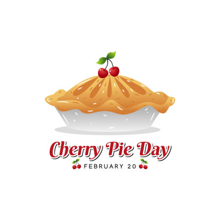 vector graphic of cherry pie day good for cherry pie day celebration. flat design. flyer design.flat illustration.のイラスト素材