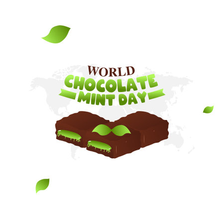 vector graphic of world chocolate mint day good for chocolate mint day celebration. flat design. flyer design.flat illustration.のイラスト素材