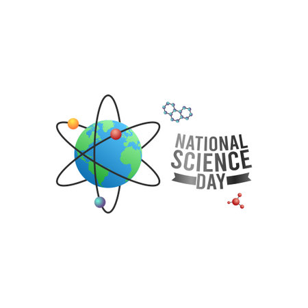 vector graphic of national science day good for science day celebration. flat design. flyer design.flat illustration.のイラスト素材