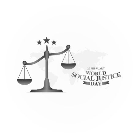 vector graphic of world social justice day good for social justice day celebration. flat design. flyer design.flat illustration.のイラスト素材