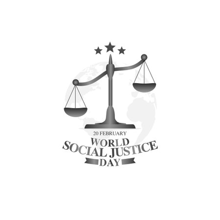 vector graphic of world social justice day good for social justice day celebration. flat design. flyer design.flat illustration.のイラスト素材