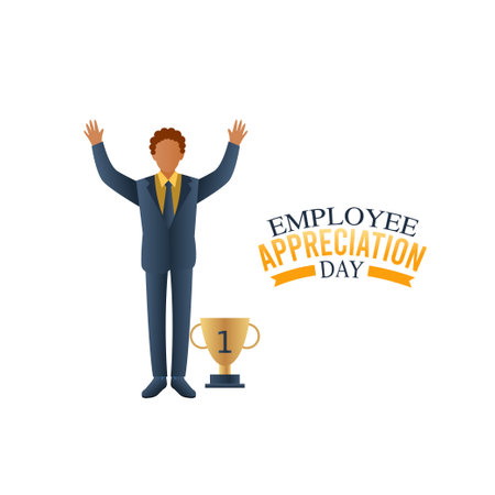 vector graphic of employee appreciation day good for employee appreciation day celebration. flat design. flyer design.flat illustration.のイラスト素材