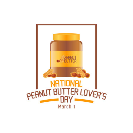 vector graphic of national peanut butter lover's day good for peanut butter lover's day celebration. flat design. flyer design.flat illustration.のイラスト素材