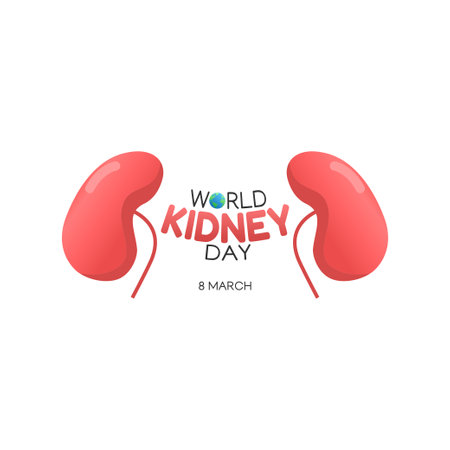vector graphic of world kidney day good for polar kidney day celebration. flat design. flyer design.flat illustration.のイラスト素材