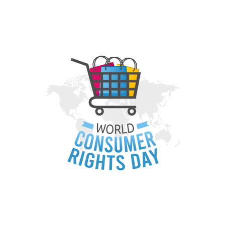 vector graphic of world consumer rights day good for world consumer rights day celebration. flat design. flyer design.flat illustration.のイラスト素材