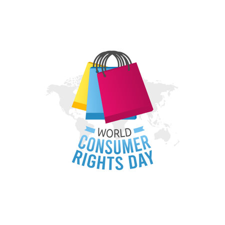 vector graphic of world consumer rights day good for world consumer rights day celebration. flat design. flyer design.flat illustration.のイラスト素材