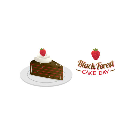 vector graphic of black forest cake day good for black forest cake day celebration. flat design. flyer design.flat illustration.のイラスト素材