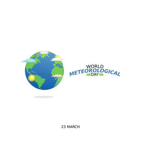 vector graphic of world meteorological day good for world meteorological day celebration. flat design. flyer design.flat illustration.のイラスト素材