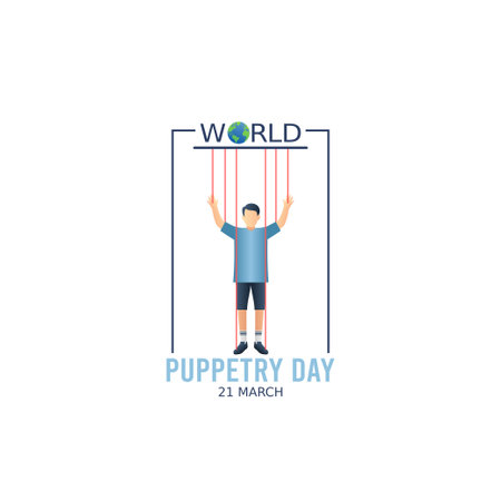 vector graphic of world puppetry day good for world puppetry day celebration. flat design. flyer design.flat illustration.のイラスト素材
