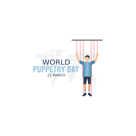 vector graphic of world puppetry day good for world puppetry day celebration. flat design. flyer design.flat illustration.のイラスト素材