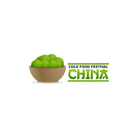 vector graphic of cold food festival china good for cold food festival china celebration. flat design. flyer design.flat illustration.のイラスト素材