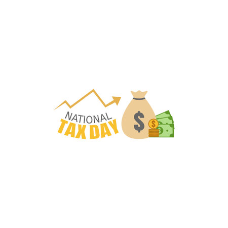 vector graphic of national tax day good for national tax day celebration. flat design. flyer design.flat illustration.のイラスト素材
