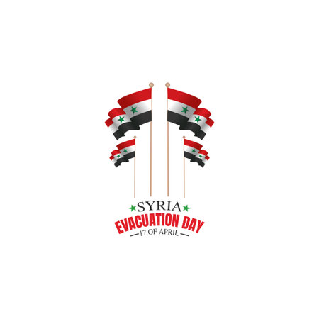 vector graphic of Syria evacuation day good for Syria evacuation day celebration. flat design. flyer design.flat illustration.のイラスト素材