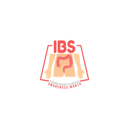 vector graphic of IBS awareness month good for IBS awareness month celebration. flat design. flyer design.flat illustration.のイラスト素材