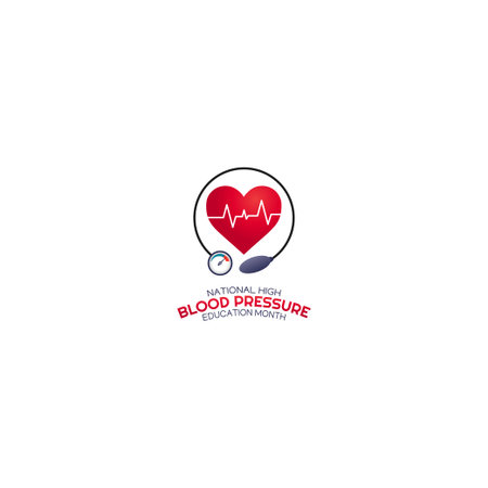 vector graphic of national high blood pressure education month good for national high blood pressure education month celebration. flat design. flyer design.flat illustration.のイラスト素材