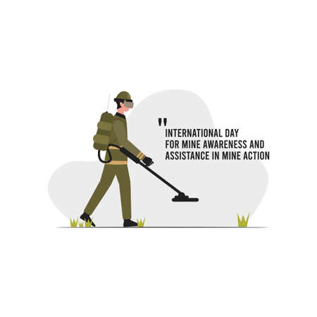 vector graphic of international day for mine awareness and assistance in mine action good for day for mine awareness and assistance in mine action celebration. flat design. flyer design.のイラスト素材