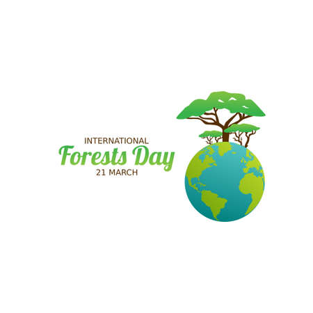 vector graphic of international day of forests good for day of forests celebration. flat design. flyer design.flat illustration.のイラスト素材