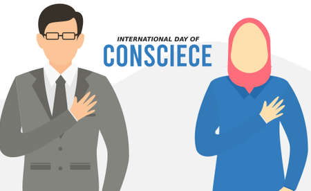 vector graphic of international day of conscience good for day of conscience celebration. flat design. flyer design.flat illustration.のイラスト素材
